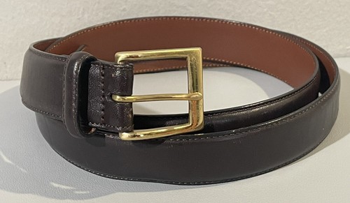 Cintura uomo COACH pelle marrone fibbia ottone misura 40” 100 cm
