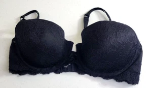 Ambrielle Black Floral Lace Full Coverage Underwire Push Up Bra Size 40D - Picture 1 of 7