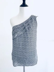 Top The Limited para mujer de un hombro talla XS con volantes sin mangas negro transparente - Imagen 1 de 8