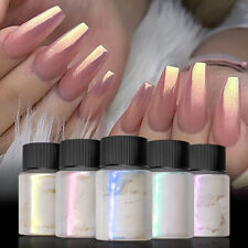10 g/bottiglia bianca perla cromata perla glitter in polvere manicure decorazione nail art