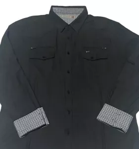 Sovereign Code Men’s XXL Long Sleeve Button Up Shirt Black Zipper Pockets - Picture 1 of 10