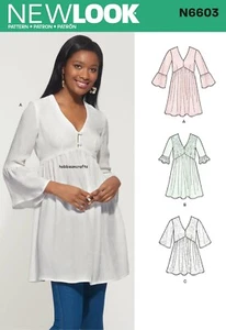 NEW LOOK 6603 MISSES' DRESS TUNIC & TOP sewing pattern - Sizes 8 - 20 - Picture 1 of 5