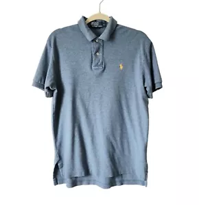 Polo Ralph Lauren Herren Hemd Blau Kurzarm Gr. Small Baumwolle Gelb Logo - Bild 1 von 11