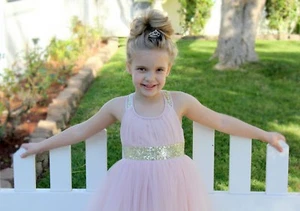 Wedding Flower Girl Dress Toddler Tulle Dress Pageant Dress Graduation Dresses - Picture 1 of 53
