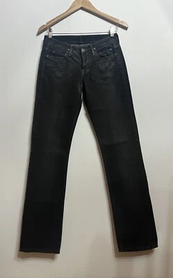 Rick Owens Jeans Wax Black Slab Denim Straight Skinny Slim Button Fly Men’s 24 - Image 1 of 4