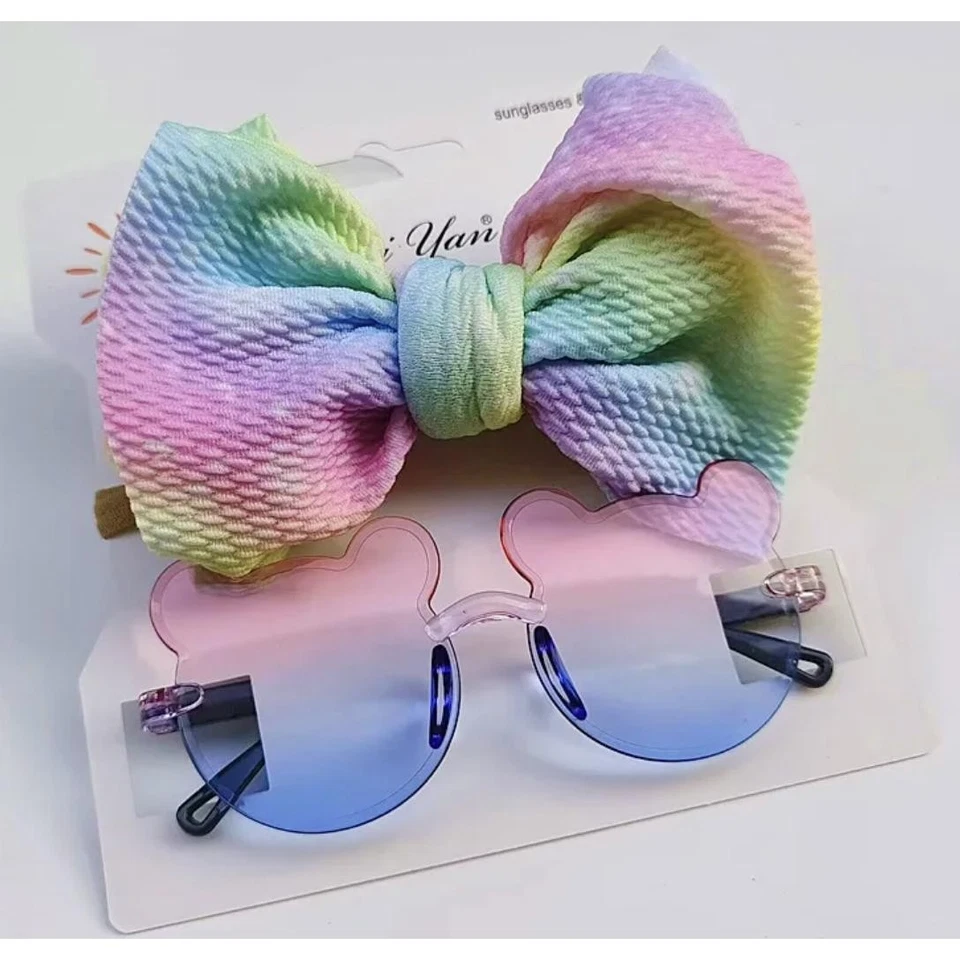 Toddler Bow & Sunglasses Set, 0-3 yrs Tie Dye - Image 1 of 1