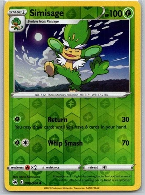 Simisage 008/264 Reverse Holo SWSH08: Fusion Strike NM - Image 1 of 2