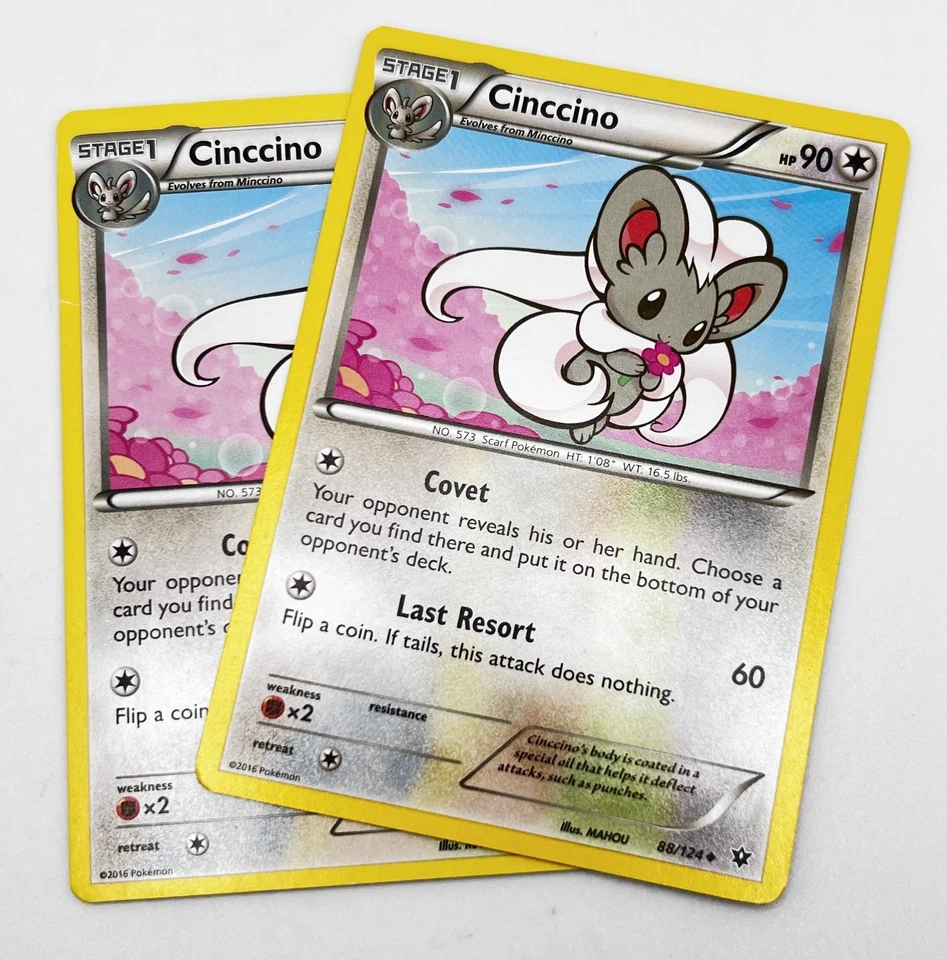 Cinccino 88/124 2x x2 Pokémon Card 2016 Fates Collide LP - Image 1 of 1