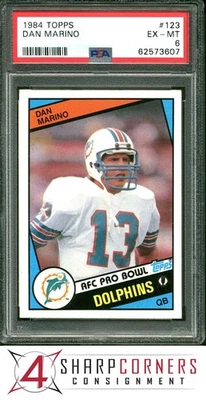 1984 TOPPS #123 DAN MARINO RC DOLPHINS HOF PSA 6 - Image 1 of 4