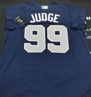 Aaron Judge #99 NYY Navy Cool Base Sewn Stitched Jersey.