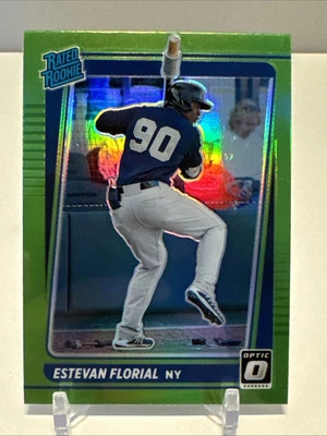 2021 Donruss Optic Lime Green Prizm Estevan Florial RC #76 - Image 1 of 2