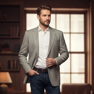 CANALI Luxus Designer Blazer Herren 42 L Hahnentritt Reine Wolle Made in Italy - Bild 1 von 13