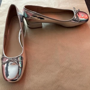 Women’s A New Day Ballet Pumps Heels with Bow - Silver, Size 11 - Picture 1 of 4