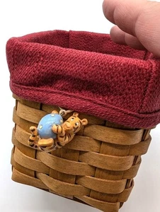 2007 Longaberger Pencil Basket Disney Winnie the Pooh Tigger Charm Both Liners - Picture 1 of 7