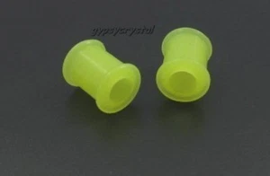 2 Light Green Flexible Silicone Flare Tunnels 0g = 8mm - Picture 1 of 1