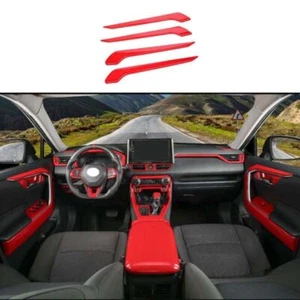 Car Inner Door ABS Red Cover Decoration Armrest Upper For Toyota RAV4 2019-2023 - Imagen 1 de 5