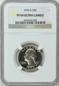 1970 S Washington Quarter 25C NGC Proof-69 UC ULTRA CAMEO PF69 Top Pop🥇 - Picture 1 of 5