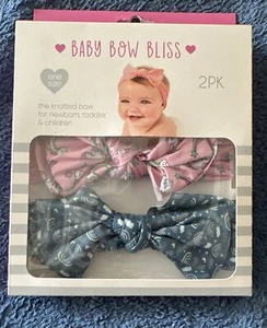 Baby Bow Bliss The knotted Bow for Newborn Toddler & Children 2Pk Head Gift Set - Picture 1 of 3
