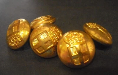 Vintage 5  Buttons,Old Military,Navy,Marines,for Uniform,Coat, etc. - Image 1 of 3