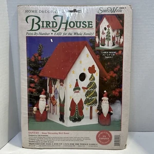 Vintage SimplyWood Paint-By-Number Bird House Santa Christmas Paint By Number - Picture 1 of 2