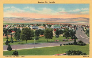 VINTAGE BOULDER CITY NV NEVADA LINEN POSTCARD 1938 92722 R - Picture 1 of 2