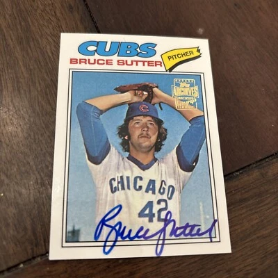 2001 Topps Archives Bruce Sutter Rookie Reprint Auto #TAA157 Cubs - Image 1 of 2