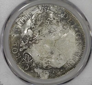 1802 Mo FT/M Mexico Silver 8 Reales PCGS VF Chopmarked Charles IV - Picture 1 of 4