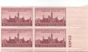 Scott # 943 - 3c Brown - Smithsonian Issue- plate block of 4 - Mint Hinged - Picture 1 of 2