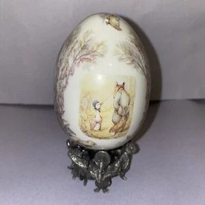 Franklin Mint Beatrix Potter Jemima Puddle Duck 100th Anniversary Egg with Stand - Picture 1 of 19