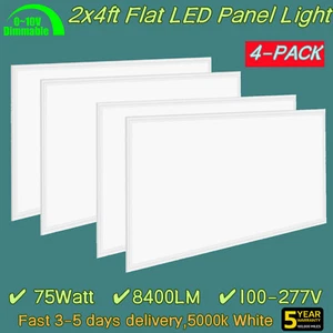2x4FT 75W Flat LED Troffer Panel Light,0-10V Dimmable Drop Ceiling Light 5000K - Picture 1 of 8