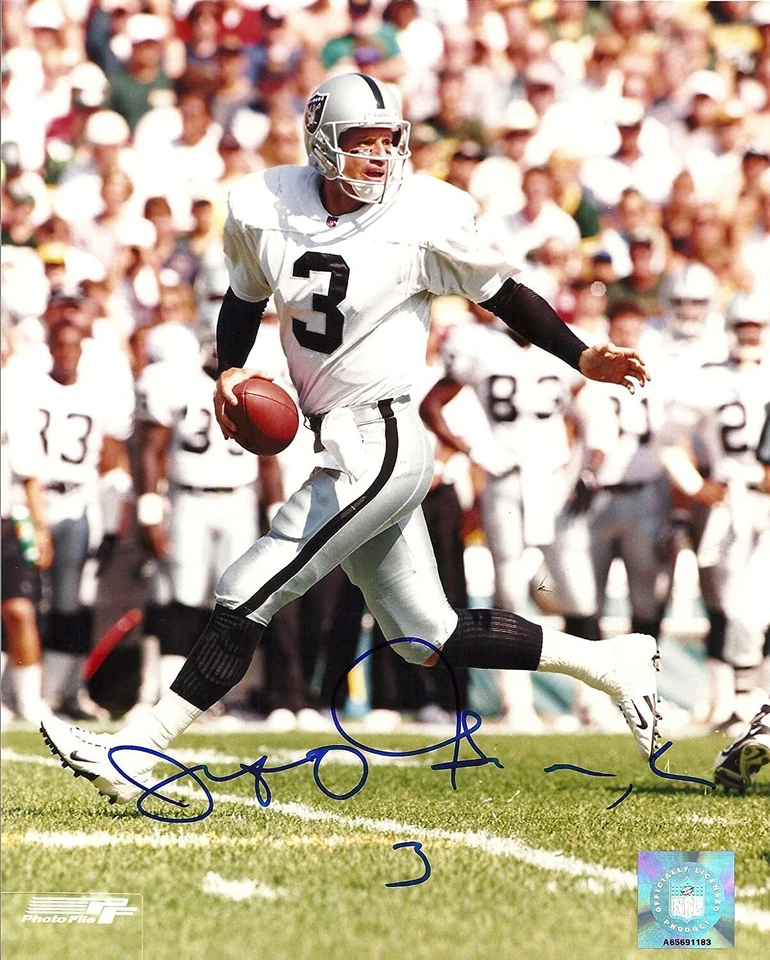 Jeff George Oakland Raiders signed autographed football 8x10 photo COA.. - Image 1 of 1