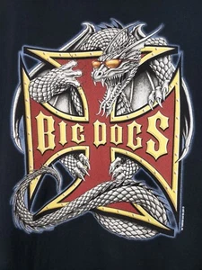 Vintage Big Dogs Herren 3X T-Shirt Große Hunde Drache Eisernes Kreuz Navy Blau Kurzarm - Bild 1 von 13