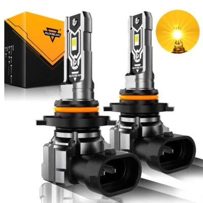 AUXBEAM 9005 9006 H11 5202 LED Headlight Fog Bulbs Kit 3000K Golden Yellow Light - Image 1 of 4