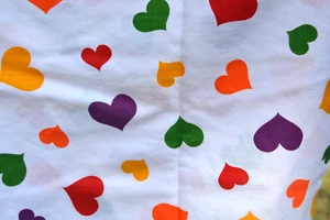 Colorful tossed hearts cotton fabric 7/8ths of a yard - Picture 1 of 2