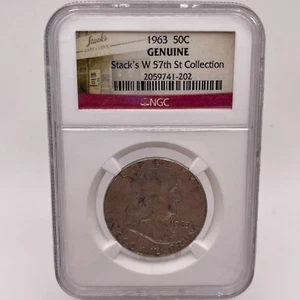 1963 P 50C UNITED STATES FRANKLIN HALF NGC STACKS W 57TH ST COLLECTION GENUINE - Picture 1 of 5