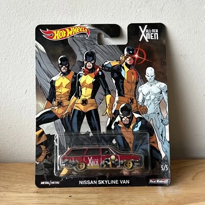 Hot Wheels Premium Marvel Comics X-Men 5 Rojo JDM Nissan Skyline Van Foto 1 de 4