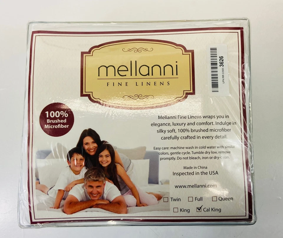 Mellanni Fine Linens California King Bed Sheet Set - 1800 - 4 Piece, White - Image 1 of 4