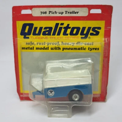 RIMORCHIO PICK UP CORGI TOYS QUALITOYS 708 vintage in blister originale - Immagine 1 di 4