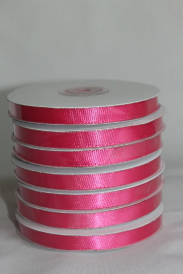 1 PINK Satin Ribbon 3/8 inch wide x 10 yards, Single Face - Same Day Shipping - Image 1 of 1