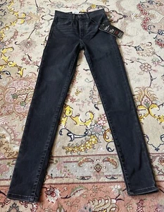 NWT Levi’s Premium Jeans $118 Mile High Super Skinny Black Ankle Stretch 24 x 30 - Picture 1 of 12