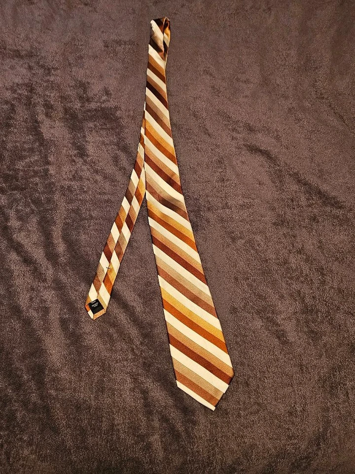 Corbata a rayas Kenneth Cole Reaction cobre/marfil/bronceado Foto 1 de 1