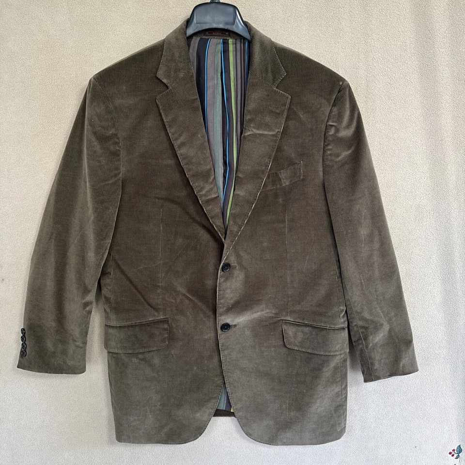 Etro Milano Corduroy Blazer Jacket Brown EU 52R US 44R Cotton Silk Italy - Image 1 of 4