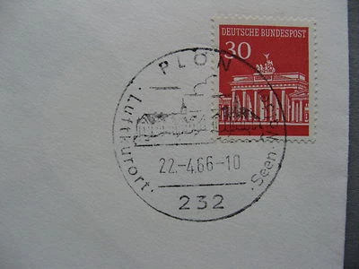 GERMANY BRD, cover FDC 22-4-1966 first use coil stamp Brandenburg Gate 30 Pf - Image 1 of 2