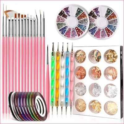 25Pcs Nail Art Brushes Set Gel & Acrylic Dotting Pens  Painting and Manicure UK - Image 1 of 4