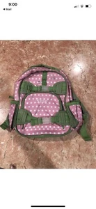Pottery Barn Kids Girls Back Pack Pink Polka Dot And Green - Picture 1 of 9