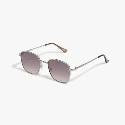 Gafas de sol J Crew Factory para mujer con montura redonda de metal en plata $40 BZ399 Foto 1 de 4
