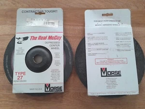 2 New Morse Brand Metal Grinding Wheels Made in USA! Type 27, 7" x 1/4" x 7/8" - Picture 1 of 10