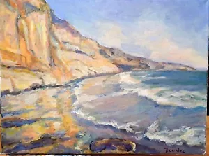 Ölgemälde SEASCAPE La Jolla - Torrey Pines Strandklippen ORIGINAL von Donalee - Bild 1 von 7