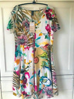 Sacred Threads Dress NWT S/M Bright Floral Boho Patchwork Back Ties Lace up Bust