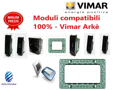 VIMAR ARKE Arkè SERIE COMPATIBILE PRESE, INTERRUTTORI, DEVIATORI, INVERTITORI, - Immagine 1 di 4